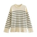 Load image into Gallery viewer, Klkxmyt Women Sweater 2023 Fashion Stripe Loose Zipper Knitting Sweaters Vintage Long Sleeve Asymmetry Female Pullover Tops