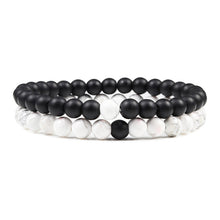 Load image into Gallery viewer, Couples Distance Beads Bracelet Classic Black Matte Green Malachite Bracelets Suitable Women Men Yoga Elastic Strand Jewelry