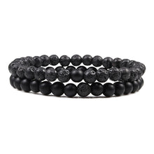 Load image into Gallery viewer, Couples Distance Beads Bracelet Classic Black Matte Green Malachite Bracelets Suitable Women Men Yoga Elastic Strand Jewelry
