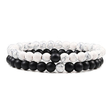 Load image into Gallery viewer, Couples Distance Beads Bracelet Classic Black Matte Green Malachite Bracelets Suitable Women Men Yoga Elastic Strand Jewelry