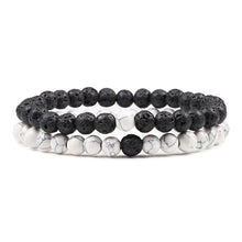 Load image into Gallery viewer, Couples Distance Beads Bracelet Classic Black Matte Green Malachite Bracelets Suitable Women Men Yoga Elastic Strand Jewelry
