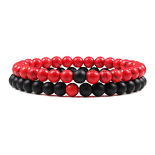 Load image into Gallery viewer, Couples Distance Beads Bracelet Classic Black Matte Green Malachite Bracelets Suitable Women Men Yoga Elastic Strand Jewelry
