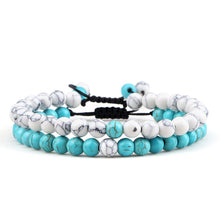 Load image into Gallery viewer, Couples Distance Beads Bracelet Classic Black Matte Green Malachite Bracelets Suitable Women Men Yoga Elastic Strand Jewelry
