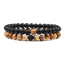 Load image into Gallery viewer, Couples Distance Beads Bracelet Classic Black Matte Green Malachite Bracelets Suitable Women Men Yoga Elastic Strand Jewelry