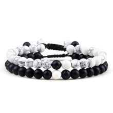 Load image into Gallery viewer, Couples Distance Beads Bracelet Classic Black Matte Green Malachite Bracelets Suitable Women Men Yoga Elastic Strand Jewelry