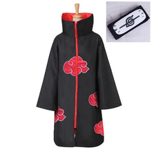 Load image into Gallery viewer, Halloween costume with Headband Necklace Face mask Gloves and Ring Itachi Cosplay cloak Long Robe halloween costumes