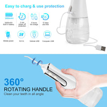 Load image into Gallery viewer, Portable Oral Irrigator Waterpik Electric Dental Water Flosser Jet USB 350ml Tank for Teeth Cleaning Waterproof Tooth