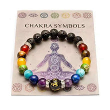 Load image into Gallery viewer, Beads Bracelet for Men Natural Volcanic Stone Bead Tibetan Buddha chakra Lava Stone Diffuser Bracelets Men Fashion New Jewelry