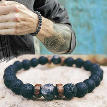 Load image into Gallery viewer, Beads Bracelet for Men Natural Volcanic Stone Bead Tibetan Buddha chakra Lava Stone Diffuser Bracelets Men Fashion New Jewelry