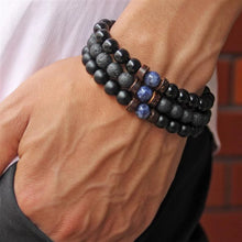 Load image into Gallery viewer, Beads Bracelet for Men Natural Volcanic Stone Bead Tibetan Buddha chakra Lava Stone Diffuser Bracelets Men Fashion New Jewelry