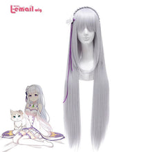 Load image into Gallery viewer, L-email wig Synthetic Hair Re: Life in a Different World from Zero Emilia Cosplay Wigs Long Sliver Straight Women Cosplay Wigs