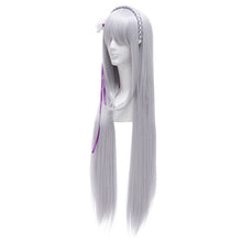 Load image into Gallery viewer, L-email wig Synthetic Hair Re: Life in a Different World from Zero Emilia Cosplay Wigs Long Sliver Straight Women Cosplay Wigs