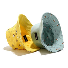 Load image into Gallery viewer, Cotton Double sided cartoon dog print Bucket Hat Fisherman Hat outdoor travel hat Sun Cap hats for Men and Women