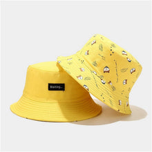 Load image into Gallery viewer, Cotton Double sided cartoon dog print Bucket Hat Fisherman Hat outdoor travel hat Sun Cap hats for Men and Women