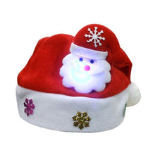 Load image into Gallery viewer, LED Christmas Hats Light Up Santa Red Hat Flashing Costume Party Cap Kids Child Christmas Gifts New Year Decor
