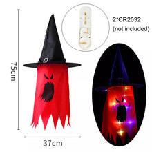 Load image into Gallery viewer, LED Halloween Decoration Flashing Light Gypsophila Ghost Festival Dress Up Glowing Wizard Ghost Hat Lamp Decor Hanging Lantern