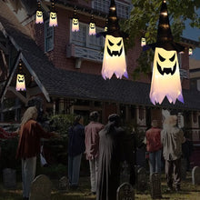 Load image into Gallery viewer, LED Halloween Decoration Flashing Light Gypsophila Ghost Festival Dress Up Glowing Wizard Ghost Hat Lamp Decor Hanging Lantern