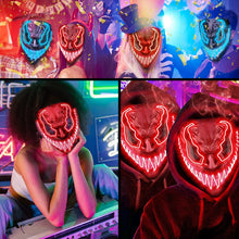 Load image into Gallery viewer, LED Halloween Mask Scary Glowing Mask Cosplay Party Costume Boys Girls Halloween Decoration Luminous Mask with 3 Lighting Modes