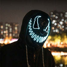 Load image into Gallery viewer, LED Halloween Mask Scary Glowing Mask Cosplay Party Costume Boys Girls Halloween Decoration Luminous Mask with 3 Lighting Modes