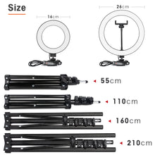 Load image into Gallery viewer, LED Ring Light Photography Light Selfie Lamp With Tripod For Phone Stand Holder Photo Lamp Ringlight For Live Video Streaming