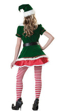 Load image into Gallery viewer, Lady Velvet Christmas Dress Sexy Christmas Tree Clothing Santa Claus Costume Green Elf Xmas Party Dress