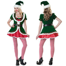 Load image into Gallery viewer, Lady Velvet Christmas Dress Sexy Christmas Tree Clothing Santa Claus Costume Green Elf Xmas Party Dress