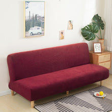 Load image into Gallery viewer, Large Armless Sofa Bed Slipcover Couch Cover Without Armrests Stretch Folding Futon Cover Dust-proof Elastic Removable Jacquard