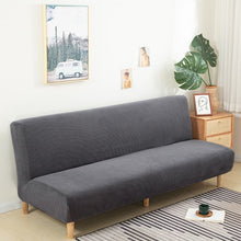 Load image into Gallery viewer, Large Armless Sofa Bed Slipcover Couch Cover Without Armrests Stretch Folding Futon Cover Dust-proof Elastic Removable Jacquard