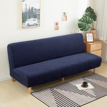 Load image into Gallery viewer, Large Armless Sofa Bed Slipcover Couch Cover Without Armrests Stretch Folding Futon Cover Dust-proof Elastic Removable Jacquard