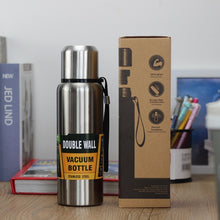 Load image into Gallery viewer, Large Capacity Stainless Steel Thermos Portable Flask Insulated Tumbler with Rope Thermo Bottle Military Style Vacuum Flask