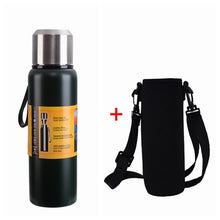 Load image into Gallery viewer, Large Capacity Stainless Steel Thermos Portable Flask Insulated Tumbler with Rope Thermo Bottle Military Style Vacuum Flask