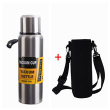 Load image into Gallery viewer, Large Capacity Stainless Steel Thermos Portable Flask Insulated Tumbler with Rope Thermo Bottle Military Style Vacuum Flask