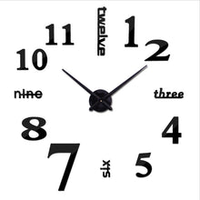 Load image into Gallery viewer, Wall Clock Large Home Clock Acrylic Mirror Stickers Home Decoration Living Room Quartz Needle Self Adhesive Hanging Watch
