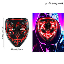 Load image into Gallery viewer, LED Halloween Mask Luminous Glow In The Dark Mascaras Halloween Party Costume Cosplay Masques Horror Props Neon light Masquerade