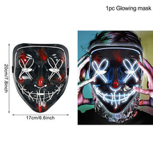 Load image into Gallery viewer, LED Halloween Mask Luminous Glow In The Dark Mascaras Halloween Party Costume Cosplay Masques Horror Props Neon light Masquerade
