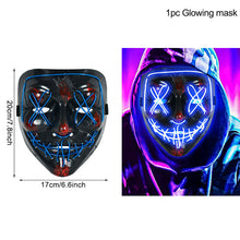 Load image into Gallery viewer, LED Halloween Mask Luminous Glow In The Dark Mascaras Halloween Party Costume Cosplay Masques Horror Props Neon light Masquerade