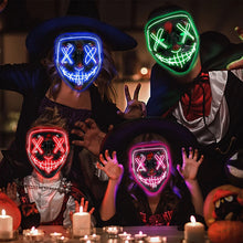 Load image into Gallery viewer, LED Halloween Mask Luminous Glow In The Dark Mascaras Halloween Party Costume Cosplay Masques Horror Props Neon light Masquerade