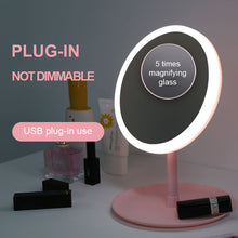 Load image into Gallery viewer, Led Light Makeup Mirror Storage LED Face Mirror Adjustable Touch Dimmer USB Led Vanity Mirror Table Desk Cosmetic Mirror