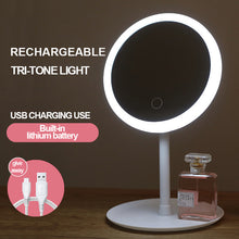 Load image into Gallery viewer, Led Light Makeup Mirror Storage LED Face Mirror Adjustable Touch Dimmer USB Led Vanity Mirror Table Desk Cosmetic Mirror