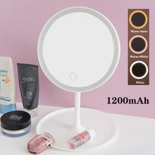 Load image into Gallery viewer, LED Makeup Mirror Light Vanity Lights Touchable Dimming Three Color Light USB Rechargeable With Light Mirrors Bedroom Mirror
