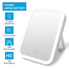 Load image into Gallery viewer, LED Makeup Mirror Touch Screen 3 Light Portable Standing Folding Vanity Mirroir 5X Magnifying Compect Cosmetics Mirror
