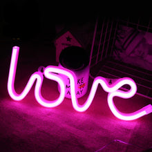 Load image into Gallery viewer, LED Neon Lights Love Shape Night Light Sign Lamp (Battery box + USB) Double Powered Nightlight for Indoor Christmas Wedding