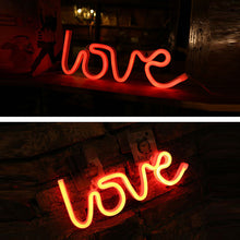 Load image into Gallery viewer, LED Neon Lights Love Shape Night Light Sign Lamp (Battery box + USB) Double Powered Nightlight for Indoor Christmas Wedding