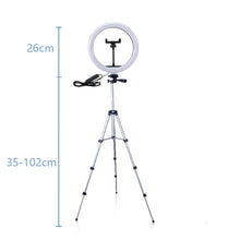 Load image into Gallery viewer, Led Ring Light with Tripod for Phone with Ring Light Rim for Mobile Round Ring Lamp for Selfie Ringh Light for Video Shooting