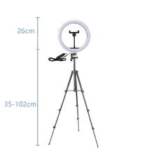 Load image into Gallery viewer, Led Ring Light with Tripod for Phone with Ring Light Rim for Mobile Round Ring Lamp for Selfie Ringh Light for Video Shooting