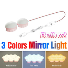 Load image into Gallery viewer, LED Vanity Mirror Light USB Makeup Vanity Light Cosmetic Bulb Dimmable LED Wall Mirror Lamp Bathroom Dressing Table