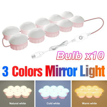 Load image into Gallery viewer, LED Vanity Mirror Light USB Makeup Vanity Light Cosmetic Bulb Dimmable LED Wall Mirror Lamp Bathroom Dressing Table