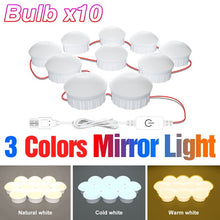 Load image into Gallery viewer, LED Vanity Mirror Light USB Makeup Vanity Light Cosmetic Bulb Dimmable LED Wall Mirror Lamp Bathroom Dressing Table