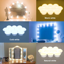 Load image into Gallery viewer, LED Vanity Mirror Light USB Makeup Vanity Light Cosmetic Bulb Dimmable LED Wall Mirror Lamp Bathroom Dressing Table