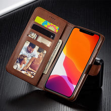 Load image into Gallery viewer, Leather Wallet Case for iPhone 12 Pro Max Mini 11 XS XR X SE 2020 8 7 6 6s Plus 5S 5 Luxury Flip Cover Coque Card Slots Magnetic